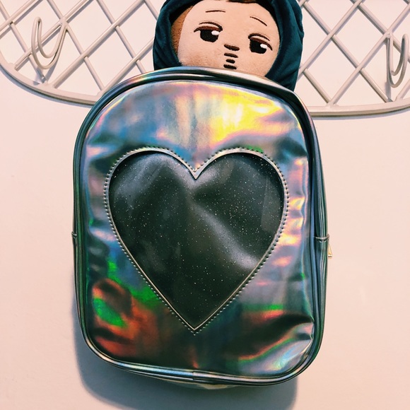 Holographic Ita Bag - Clear heart panel bag - Picture 2 of 3